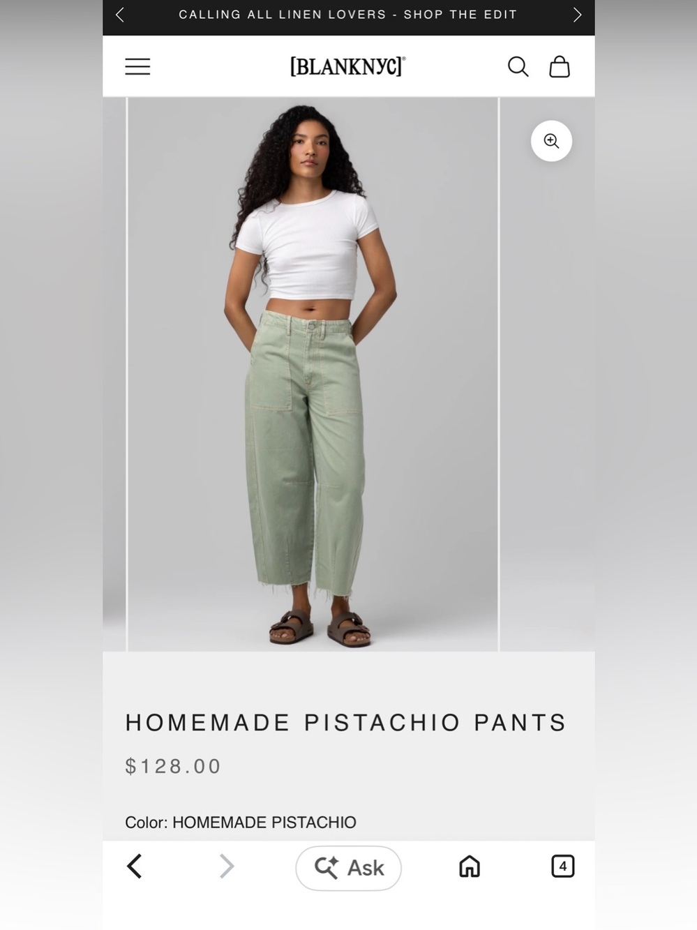 BlankNYC Homemade Pistachio Barrel-Leg Jeans / BNWT